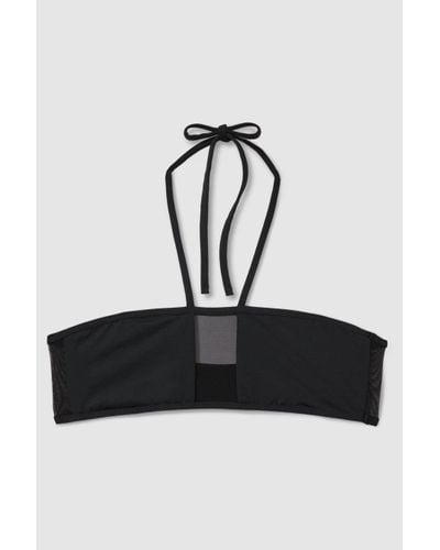 Calvin Klein Calvin Underwear Mesh Halterneck Bikini Top - Black