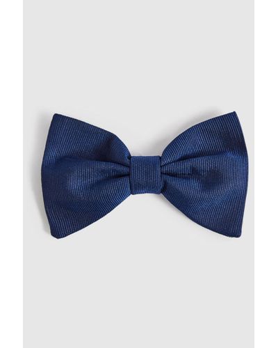 Reiss Boyle - Navy Silk Bow Tie, One - Blue