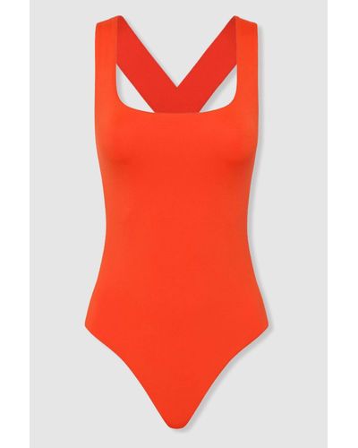Bondi Born Square Neck Cross Back Swimsuit - Red