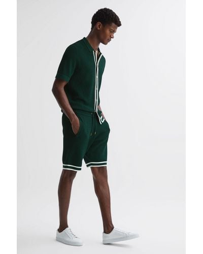 Reiss Andre - Dark Green | Ché Knitted Drawstring Shorts