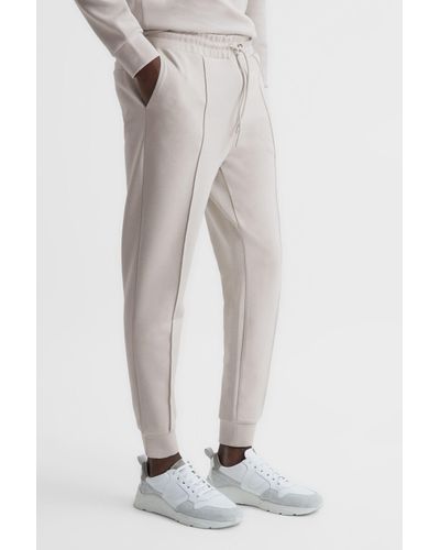 Reiss Premier - Off White Neoprene Loungewear Joggers, S