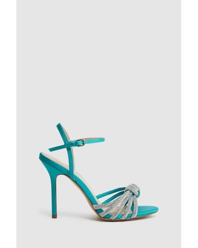 Reiss Estel - Blue Embellished Heeled Sandals, Us 8.5