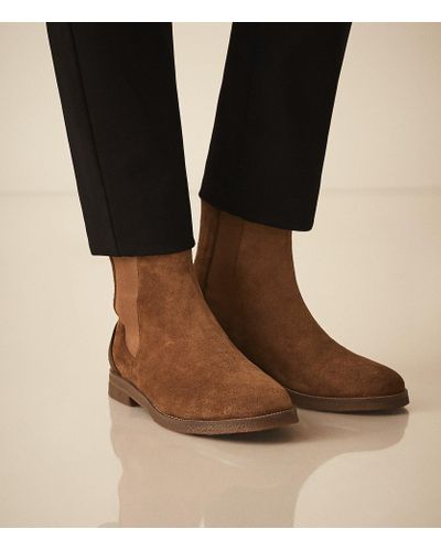 Reiss Suede Crepe Sole Chelsea Boots in Tobacco (Brown) for Men - Lyst