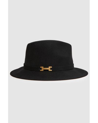 Reiss Holly - Black Wool Fedora Hat