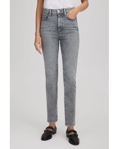 PAIGE Slim Fit Washed Jeans - Grey