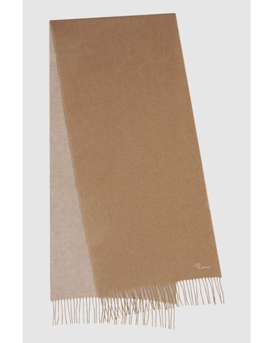 Reiss Picton - Camel Cashmere Blend Scarf, One - Natural