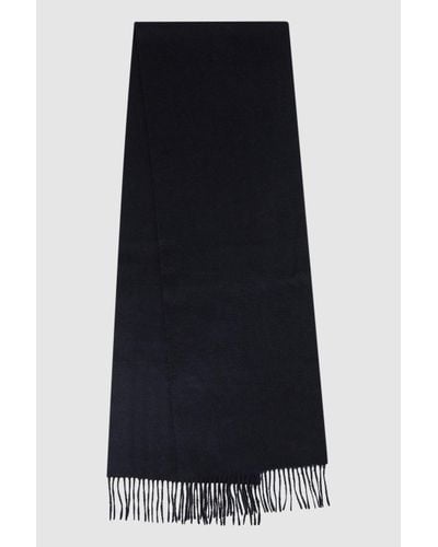 Reiss Picton - Navy Cashmere Blend Scarf, One - Black