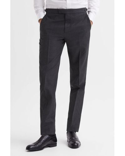 Reiss Hope - Charcoal Modern Fit Travel Trousers, 32l - Blue