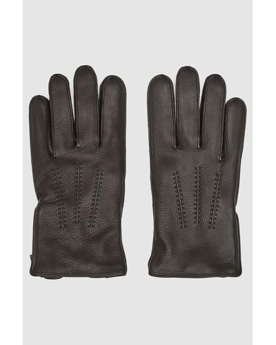 Reiss Iowa - Leather Gloves - Black