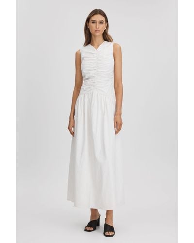 Anna Quan Ruche Maxi Dress - White