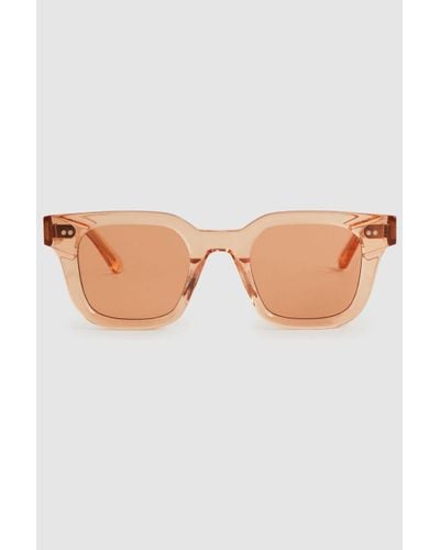 Chimi Four - Peach Square Frame Acetate Sunglasses, Brown