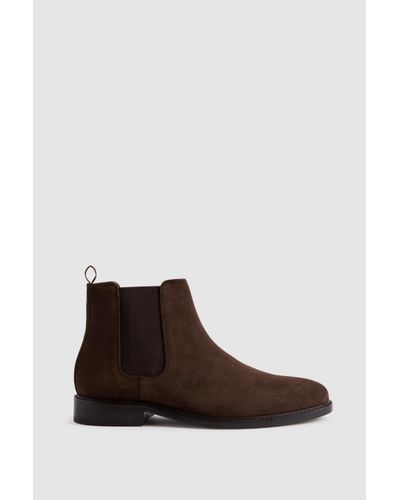 Reiss Renor - Brown Suede Chelsea Boots