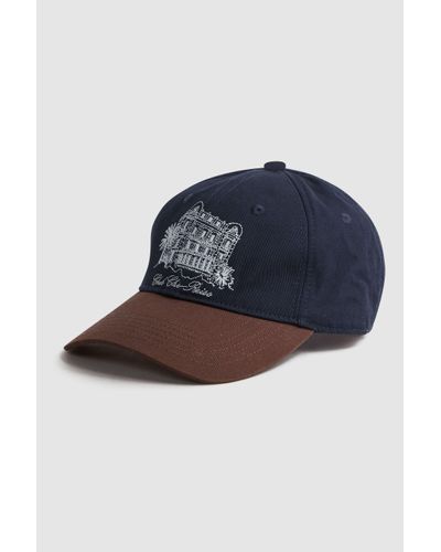 Reiss Palermo - Navy/tobacco | Ché Embroidered Baseball Cap, - Blue
