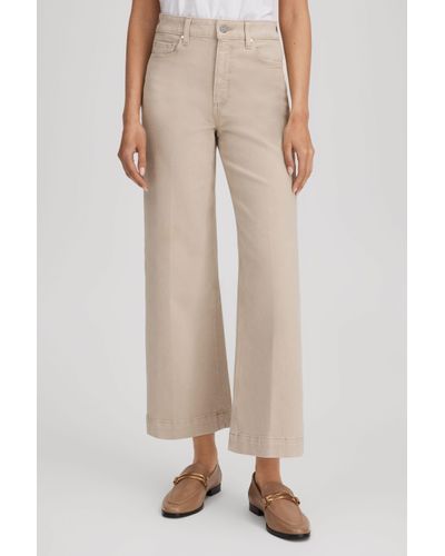 PAIGE Flared Cropped Jeans - Natural