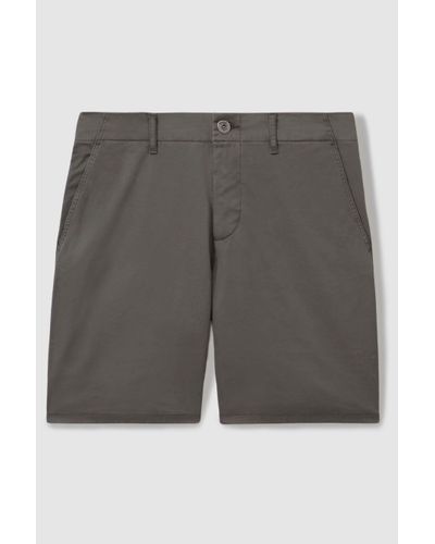 PAIGE Cotton Blend Chino Shorts - Grey