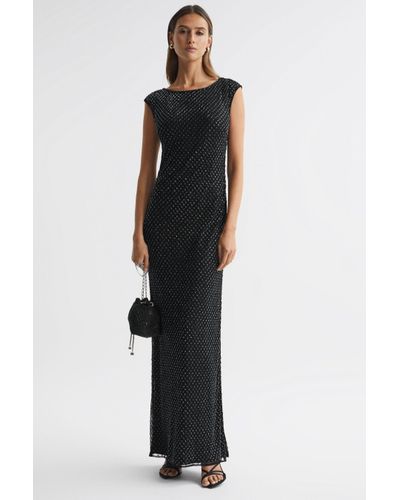 Raishma Embellished Semi-sheer Maxi Dress - Black