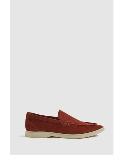 Reiss Kason - Rust Suede Slip-on Loafers - Multicolour