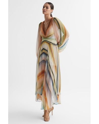 Acler Sheer Asymmetric Midi Dress - Multicolour
