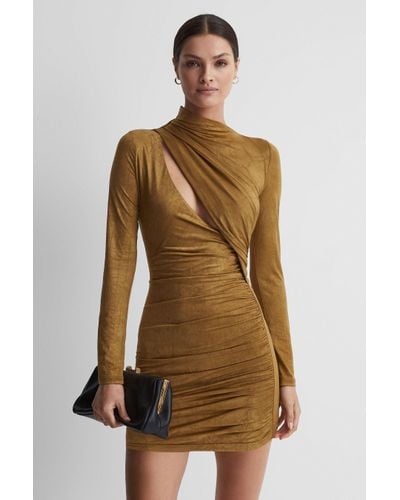 Significant Other Ruched Mini Dress - Brown