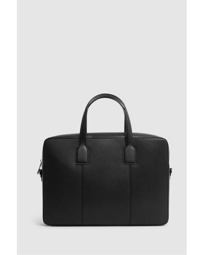 Reiss Dominik - Black Leather Briefcase, One