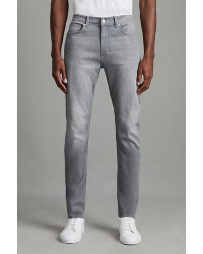 Reiss Harry - Grey Slim Fit Jersey Jeans - Black