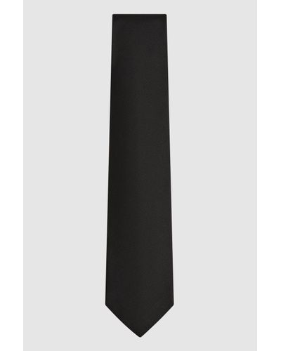 Reiss Ponza - Black Silk Textured Tie, One