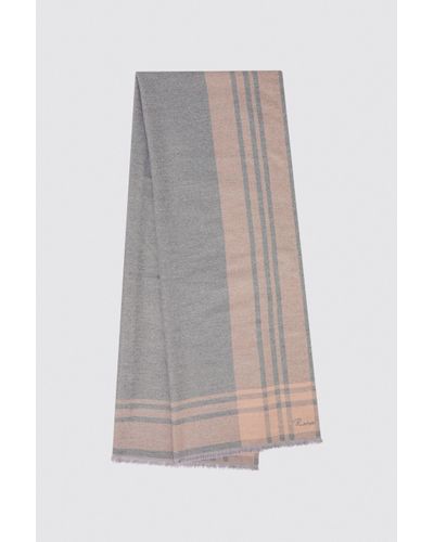 Reiss Clara - Pink/grey Checked Embroidered Scarf, One