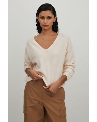 Crush Collection Cashmere Cropped Reversible Jumper - Brown