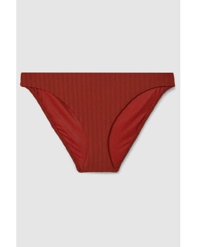 Calvin Klein Calvin Dark Magma Red Underwear Ribbed Bikini Bottoms