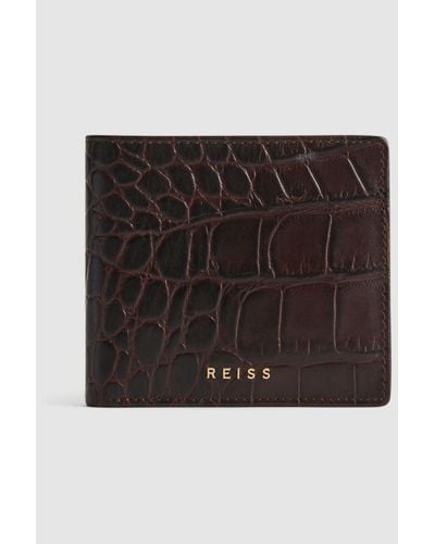 Reiss Cabot - Chocolate Leather Wallet, One - Black
