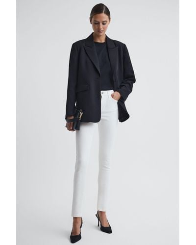 Reiss Lux - White Mid Rise Skinny Jeans - Blue