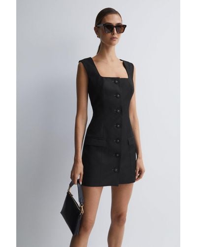 Anna Quan Button-through Mini Dress - Black