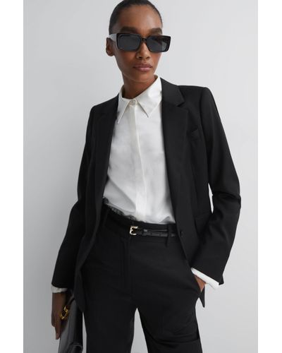 Reiss Haisley - Black Petite Single Breasted Suit Blazer, Us 10