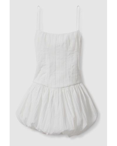 Acler Puff Hem Mini Dress - White