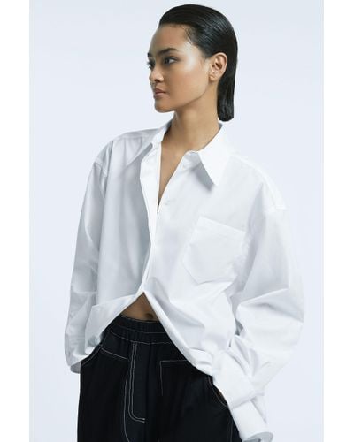ATELIER Oversized Button-through Cotton Shirt - White