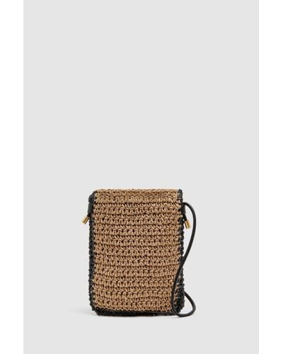 Reiss Taylor - Natural Woven Cross-body Phone Bag