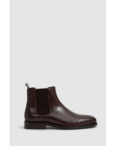 Reiss Tenor - Brown Leather Chelsea Boots, Us 8