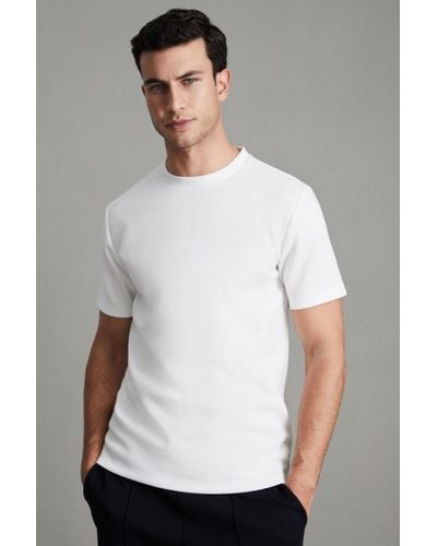 Reiss Bradley - White Interlock Jersey Crew Neck T-shirt - Grey