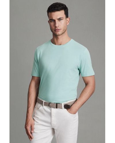 Reiss Bless - Ocean Green Cotton Crew Neck T-shirt, L - Multicolour