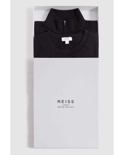 Reiss Merino - Black Mixer 2 Pack Pack Of Two Wool Tops