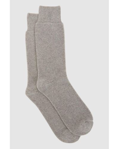 Reiss Alers - Grey Melange Cotton Blend Terry Towelling Socks, Uk S/m