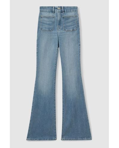 GOOD AMERICAN Good Mid Blue Good Mid Rise Flared Jeans