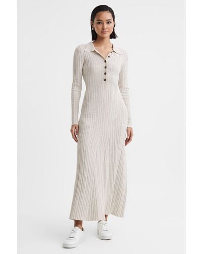 Anna Quan Knitted Polo Maxi Dress - White