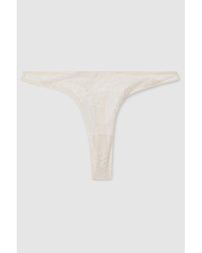 Calvin Klein Calvin Underwear Embroidered Mesh Thong - White
