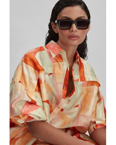 Acler Geometric Print Relaxed Fit Shirt - Orange