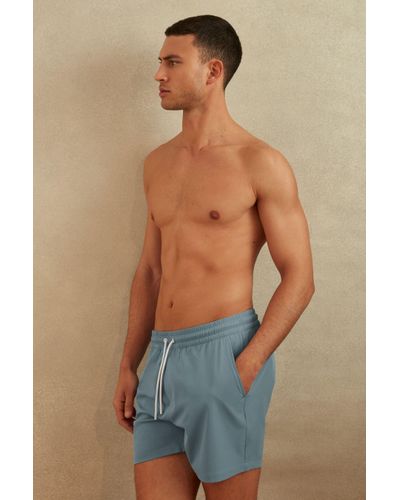 Reiss Shore - Sea Blue Plain Drawstring Waist Swim Shorts