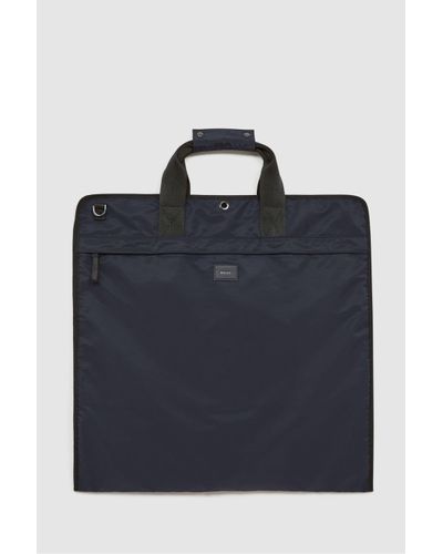 Reiss Callum - Dark Navy Nylon Webbing Suit Bag, One - Blue