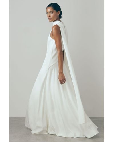 ATELIER Cape Maxi Dress - White