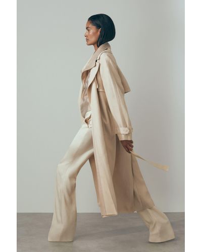 ATELIER Belted Trench Coat - Pink