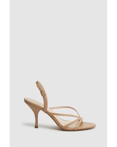 Reiss Clara - Biscuit Strappy Mid Heel Sandals, Us 6.5 - White